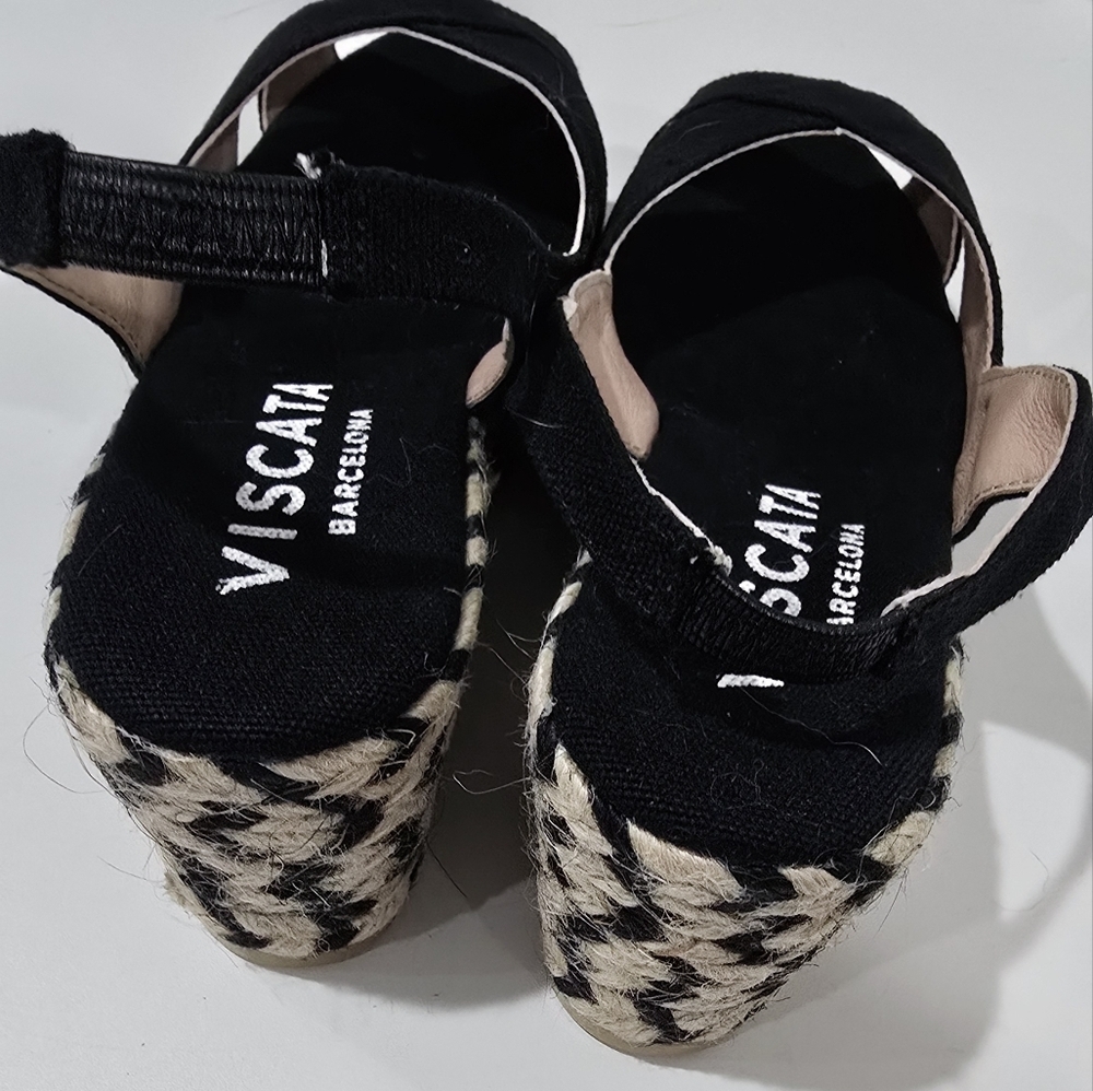 Viscata Black Peep Toe Espadrilles — image 3 of 6